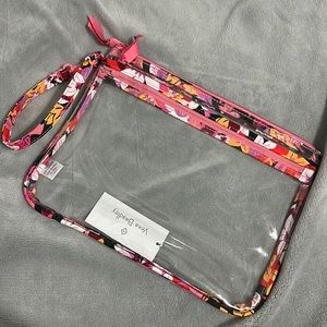 Vera Bradley Clear Pouch Wristlet in Rosa Floral